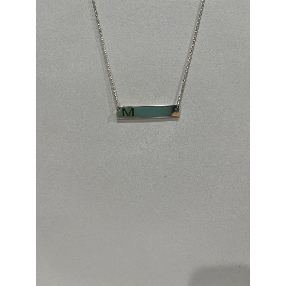 Silver‎ 925 M initial charm Necklace